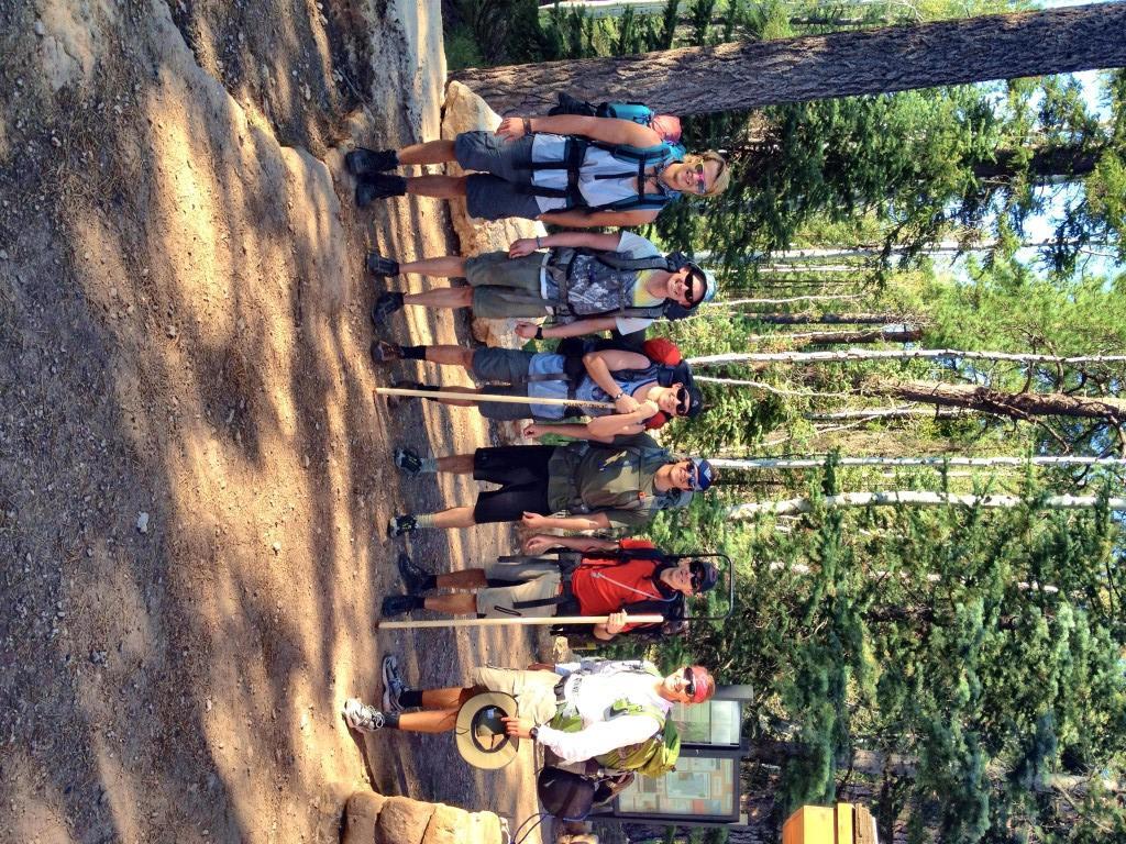 All six of us just before we hit the trail on the amazingly beautiful North Rim