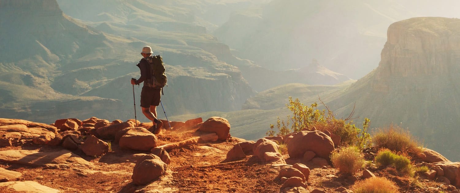 If you hike 1 hour down into the canyon, how long will it take to hike back?